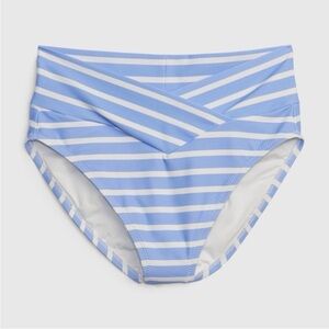 NWT! GAP Light Blue and White Stripe Crossover Bikini Bottom - Size Large 💎
